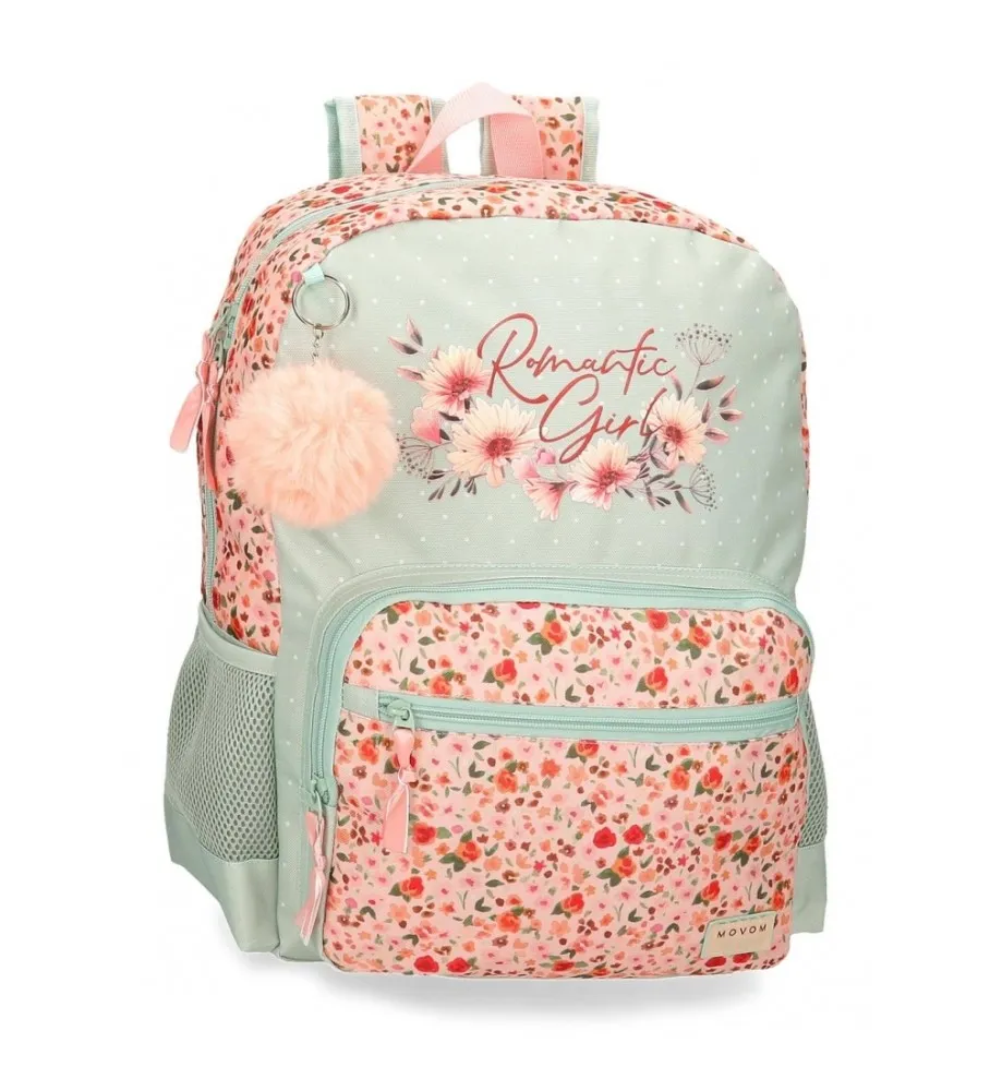 MOCHILA MOVOM ROMANTIC GIRL ADAPTABLE A CARRO VERDE 31X42X13CM